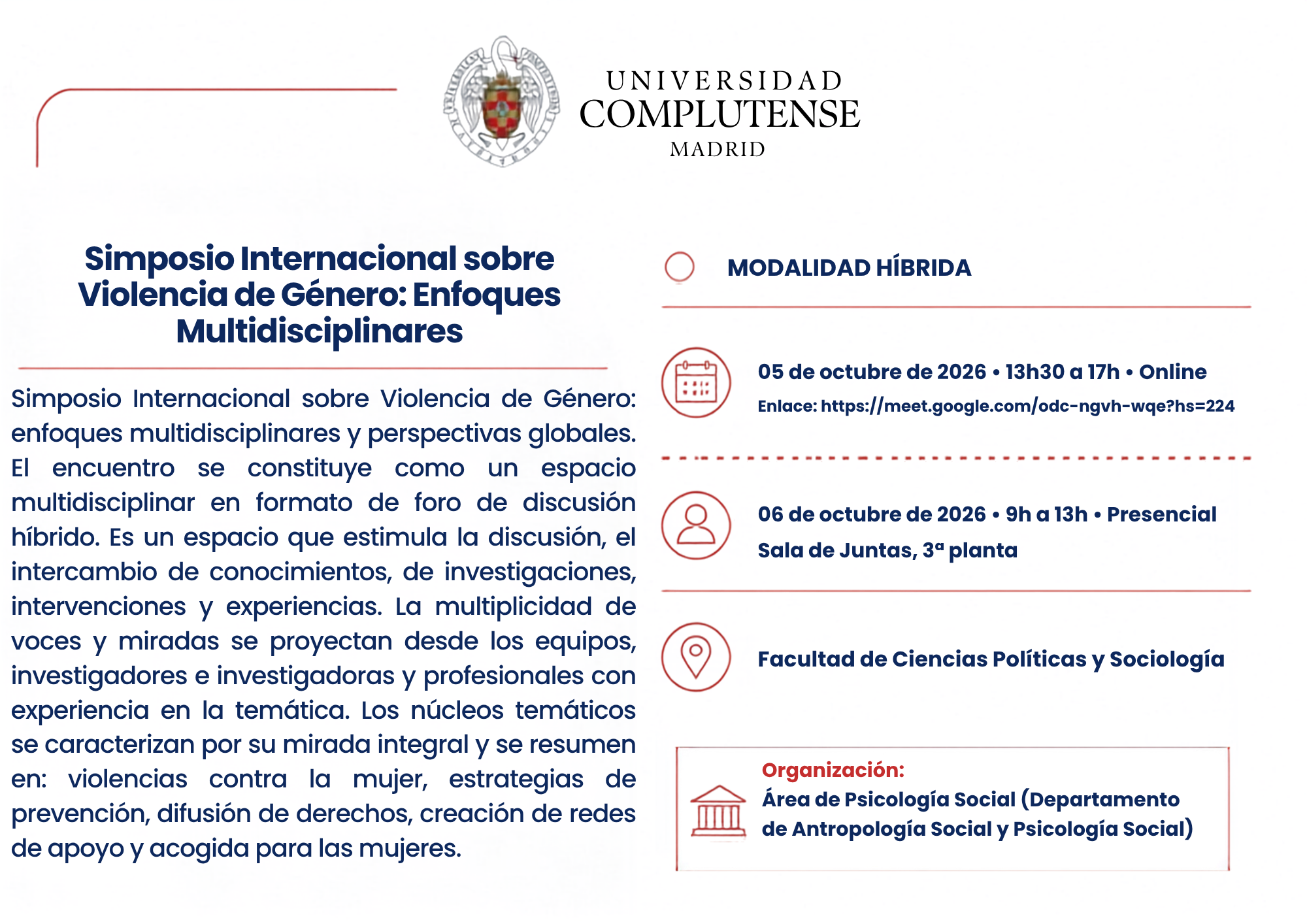 Simposio Internacional sobre Violencia de Género: Enfoques Multidisciplinares